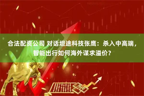 合法配资公司 对话坦途科技张鹰：杀入中高端，智能出行如何海外谋求溢价？